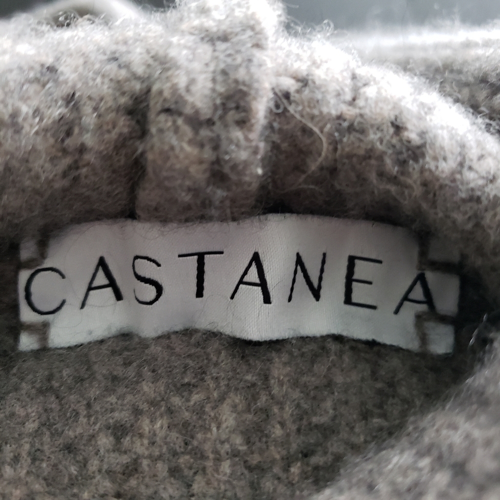 Castanea Brook Lunar 100% Casmere Hoodie Sweater Womens Medium Grey - Picture 4 of 7